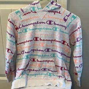 Girls Champion Logo Hoodie Size L